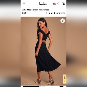 Lulu's A la Mode black midi dress (M)